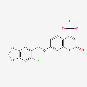 7-[(6-chloro-1,3-benzodioxol-5-yl)methoxy]-4-(trifluoromethyl)-2H-chromen-2-one