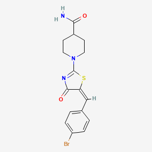 molecular formula C16H16BrN3O2S B3705296 1-[5-(4-bromobenzylidene)-4-oxo-4,5-dihydro-1,3-thiazol-2-yl]-4-piperidinecarboxamide 