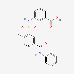 molecular formula C22H20N2O5S B3705298 3-[[2-methyl-5-[(2-methylphenyl)carbamoyl]phenyl]sulfonylamino]benzoic acid 