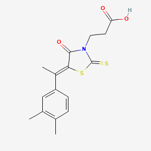 3-{5-[1-(3,4-dimethylphenyl)ethylidene]-4-oxo-2-thioxo-1,3-thiazolidin-3-yl}propanoic acid