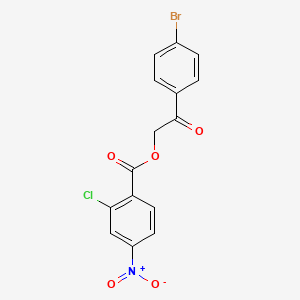 molecular formula C15H9BrClNO5 B3705342 2-(4-bromophenyl)-2-oxoethyl 2-chloro-4-nitrobenzoate 