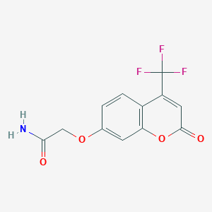 molecular formula C12H8F3NO4 B3705372 2-{[2-oxo-4-(trifluoromethyl)-2H-chromen-7-yl]oxy}acetamide 