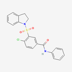 4-chloro-3-(2,3-dihydroindol-1-ylsulfonyl)-N-phenylbenzamide