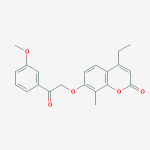 molecular formula C21H20O5 B3705400 4-ethyl-7-[2-(3-methoxyphenyl)-2-oxoethoxy]-8-methyl-2H-chromen-2-one 