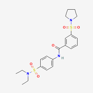 N-[4-(diethylsulfamoyl)phenyl]-3-pyrrolidin-1-ylsulfonylbenzamide