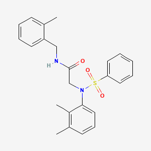 molecular formula C24H26N2O3S B3705423 2-[N-(2,3-DIMETHYLPHENYL)BENZENESULFONAMIDO]-N-[(2-METHYLPHENYL)METHYL]ACETAMIDE 