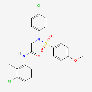 molecular formula C22H20Cl2N2O4S B3705437 N~1~-(3-chloro-2-methylphenyl)-N~2~-(4-chlorophenyl)-N~2~-[(4-methoxyphenyl)sulfonyl]glycinamide 