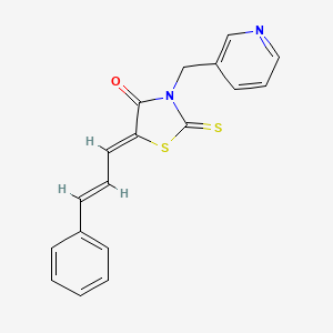 5-(3-phenyl-2-propen-1-ylidene)-3-(3-pyridinylmethyl)-2-thioxo-1,3-thiazolidin-4-one