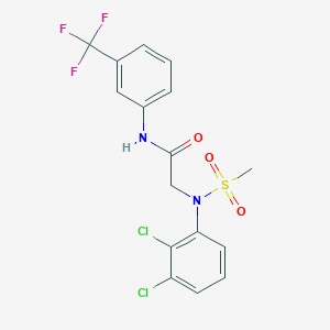 molecular formula C16H13Cl2F3N2O3S B3705446 2-(2,3-dichloro-N-methylsulfonylanilino)-N-[3-(trifluoromethyl)phenyl]acetamide 