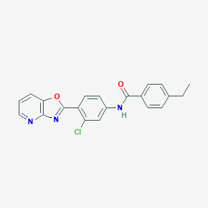 molecular formula C21H16ClN3O2 B370546 N-(3-chloro-4-[1,3]oxazolo[4,5-b]pyridin-2-ylphenyl)-4-ethylbenzamide CAS No. 929825-22-9