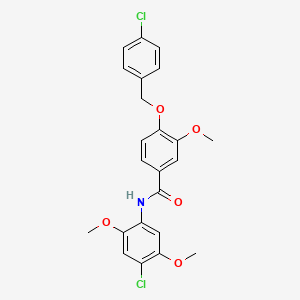 4-[(4-chlorobenzyl)oxy]-N-(4-chloro-2,5-dimethoxyphenyl)-3-methoxybenzamide