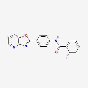 molecular formula C19H12IN3O2 B3705475 2-iodo-N-[4-([1,3]oxazolo[4,5-b]pyridin-2-yl)phenyl]benzamide 