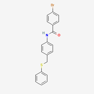 molecular formula C20H16BrNOS B3705479 4-bromo-N-{4-[(phenylthio)methyl]phenyl}benzamide 