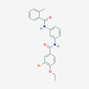 molecular formula C23H21BrN2O3 B3705489 3-bromo-4-ethoxy-N-[3-[(2-methylbenzoyl)amino]phenyl]benzamide 