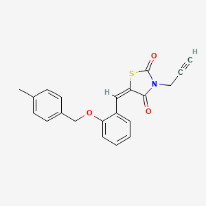 molecular formula C21H17NO3S B3705492 (5E)-5-{2-[(4-methylbenzyl)oxy]benzylidene}-3-(prop-2-yn-1-yl)-1,3-thiazolidine-2,4-dione 