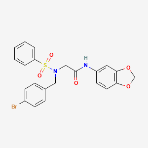 N-(2H-1,3-BENZODIOXOL-5-YL)-2-{N-[(4-BROMOPHENYL)METHYL]BENZENESULFONAMIDO}ACETAMIDE