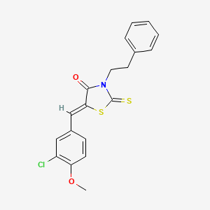 molecular formula C19H16ClNO2S2 B3705538 5-(3-chloro-4-methoxybenzylidene)-3-(2-phenylethyl)-2-thioxo-1,3-thiazolidin-4-one 