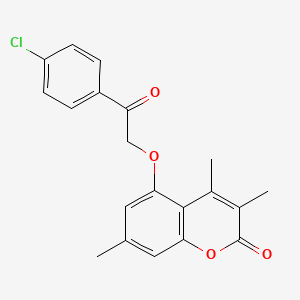 molecular formula C20H17ClO4 B3705548 5-[2-(4-chlorophenyl)-2-oxoethoxy]-3,4,7-trimethyl-2H-chromen-2-one 