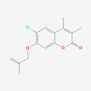 molecular formula C15H15ClO3 B3705566 6-chloro-3,4-dimethyl-7-[(2-methylprop-2-en-1-yl)oxy]-2H-chromen-2-one 