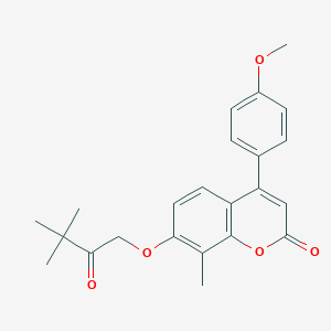 7-(3,3-dimethyl-2-oxobutoxy)-4-(4-methoxyphenyl)-8-methyl-2H-chromen-2-one