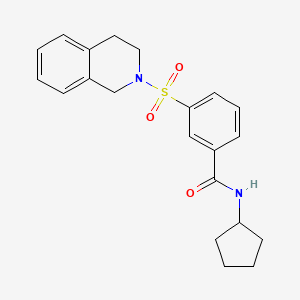 molecular formula C21H24N2O3S B3705589 N-cyclopentyl-3-(3,4-dihydro-1H-isoquinolin-2-ylsulfonyl)benzamide 