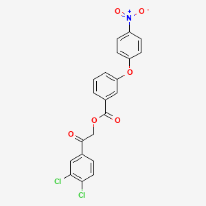 molecular formula C21H13Cl2NO6 B3705603 2-(3,4-dichlorophenyl)-2-oxoethyl 3-(4-nitrophenoxy)benzoate 