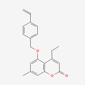 molecular formula C21H20O3 B3705624 5-[(4-ETHENYLPHENYL)METHOXY]-4-ETHYL-7-METHYL-2H-CHROMEN-2-ONE 