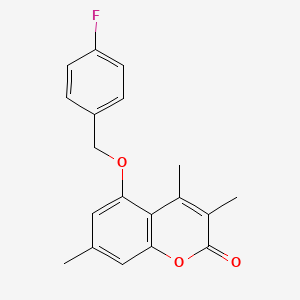 5-[(4-FLUOROPHENYL)METHOXY]-3,4,7-TRIMETHYL-2H-CHROMEN-2-ONE