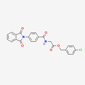 molecular formula C24H17ClN2O5 B3705689 4-CHLOROBENZYL 2-{[4-(1,3-DIOXO-1,3-DIHYDRO-2H-ISOINDOL-2-YL)BENZOYL]AMINO}ACETATE 