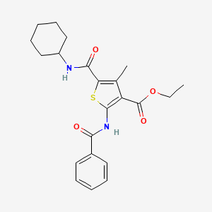 molecular formula C22H26N2O4S B3705722 ethyl 2-benzamido-5-(cyclohexylcarbamoyl)-4-methylthiophene-3-carboxylate 