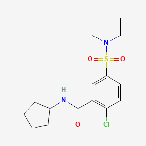 molecular formula C16H23ClN2O3S B3705730 2-chloro-N-cyclopentyl-5-[(diethylamino)sulfonyl]benzamide 