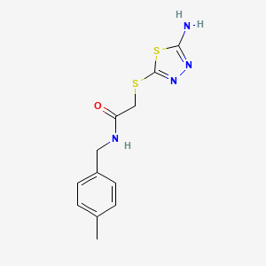 2-[(5-amino-1,3,4-thiadiazol-2-yl)sulfanyl]-N-[(4-methylphenyl)methyl]acetamide