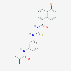 molecular formula C22H20BrN3O2S B3705755 5-bromo-N-({[3-(isobutyrylamino)phenyl]amino}carbonothioyl)-1-naphthamide 