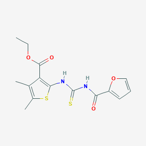 molecular formula C15H16N2O4S2 B3705759 ETHYL 2-({[(2-FURYLCARBONYL)AMINO]CARBOTHIOYL}AMINO)-4,5-DIMETHYL-3-THIOPHENECARBOXYLATE 