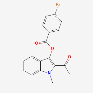 molecular formula C18H14BrNO3 B3705764 2-acetyl-1-methyl-1H-indol-3-yl 4-bromobenzoate 