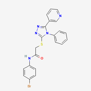 molecular formula C21H16BrN5OS B3705788 N-(4-bromophenyl)-2-{[4-phenyl-5-(pyridin-3-yl)-4H-1,2,4-triazol-3-yl]sulfanyl}acetamide 