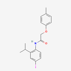 molecular formula C18H20INO2 B3705818 N-[4-iodo-2-(propan-2-yl)phenyl]-2-(4-methylphenoxy)acetamide 