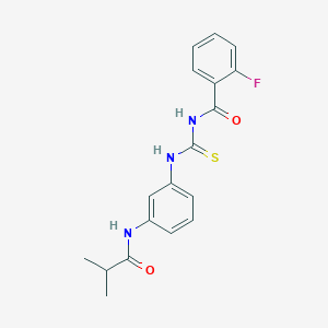 2-fluoro-N-({[3-(isobutyrylamino)phenyl]amino}carbonothioyl)benzamide