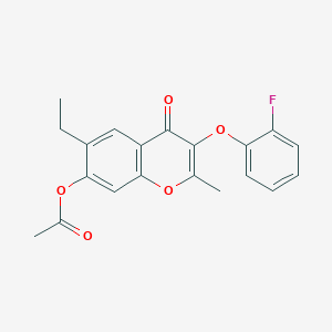 6-ethyl-3-(2-fluorophenoxy)-2-methyl-4-oxo-4H-chromen-7-yl acetate