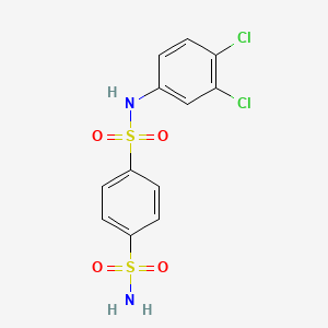 molecular formula C12H10Cl2N2O4S2 B3705828 4-N-(3,4-dichlorophenyl)benzene-1,4-disulfonamide 