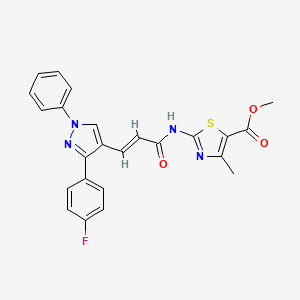 molecular formula C24H19FN4O3S B3705855 methyl 2-({3-[3-(4-fluorophenyl)-1-phenyl-1H-pyrazol-4-yl]acryloyl}amino)-4-methyl-1,3-thiazole-5-carboxylate 