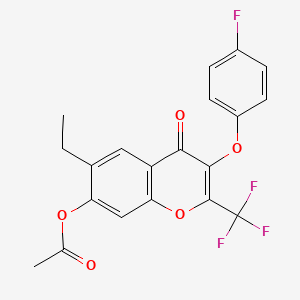 6-ethyl-3-(4-fluorophenoxy)-4-oxo-2-(trifluoromethyl)-4H-chromen-7-yl acetate