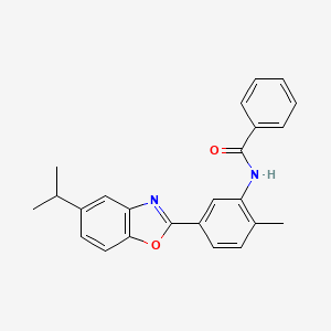 molecular formula C24H22N2O2 B3705906 N-{2-methyl-5-[5-(propan-2-yl)-1,3-benzoxazol-2-yl]phenyl}benzamide 