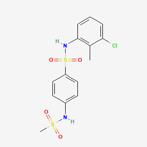 molecular formula C14H15ClN2O4S2 B3705918 N-(3-chloro-2-methylphenyl)-4-[(methylsulfonyl)amino]benzenesulfonamide 