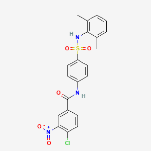 molecular formula C21H18ClN3O5S B3705958 4-chloro-N-(4-{[(2,6-dimethylphenyl)amino]sulfonyl}phenyl)-3-nitrobenzamide 