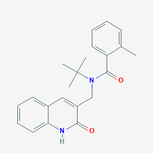 N-tert-butyl-2-methyl-N-[(2-oxo-1H-quinolin-3-yl)methyl]benzamide