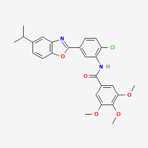 molecular formula C26H25ClN2O5 B3705992 N-{2-chloro-5-[5-(propan-2-yl)-1,3-benzoxazol-2-yl]phenyl}-3,4,5-trimethoxybenzamide 