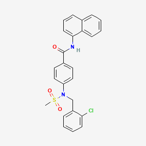 molecular formula C25H21ClN2O3S B3706004 4-[(2-chlorobenzyl)(methylsulfonyl)amino]-N-1-naphthylbenzamide 