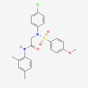 molecular formula C23H23ClN2O4S B3706011 2-[N-(4-CHLOROPHENYL)4-METHOXYBENZENESULFONAMIDO]-N-(2,4-DIMETHYLPHENYL)ACETAMIDE 