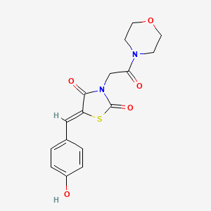 molecular formula C16H16N2O5S B3706058 (5Z)-5-(4-hydroxybenzylidene)-3-[2-(morpholin-4-yl)-2-oxoethyl]-1,3-thiazolidine-2,4-dione 